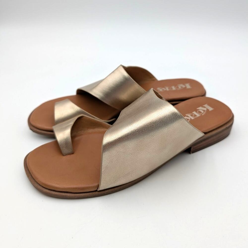 Korks Sarene Toe Ring Sandals Open Toe Women's Champagne Size US8M EU38.5